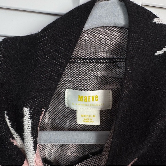 Anthropologie Maeve The Carys Mock Neck Sweater Black Starburst Pattern Medium - Picture 5 of 11
